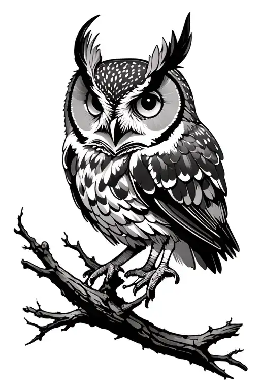 Owl With Forest