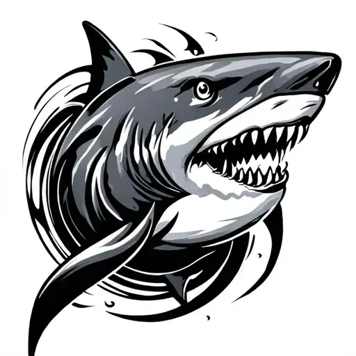 Flowing Lines Resembeling A Shark