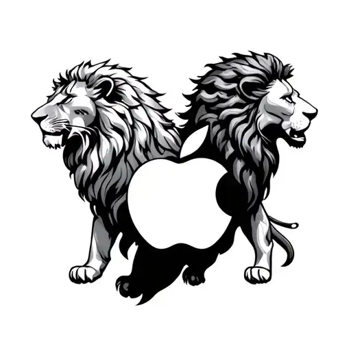 Lion And Apple And Brain Connected