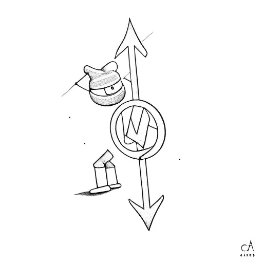 A Circle With An Arrow In It