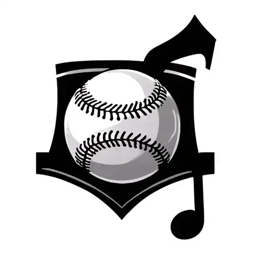 Baseball Home Plate With Music Note Inside