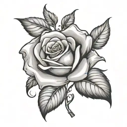 Rose With Cursive Writing Of Maree In Stem