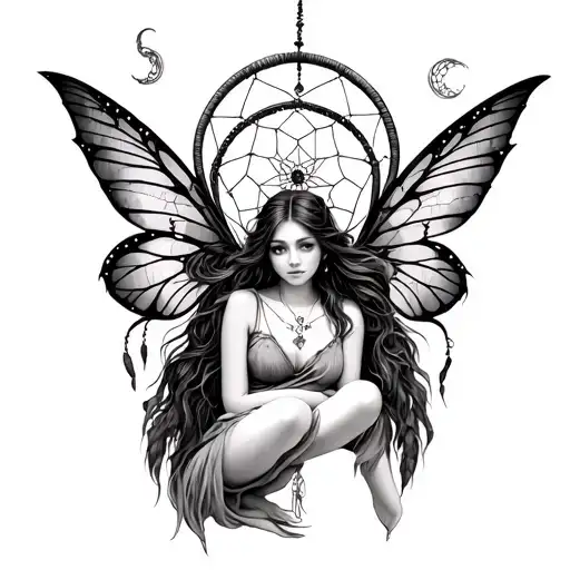 Dreamcatcher And Fairy Sitting