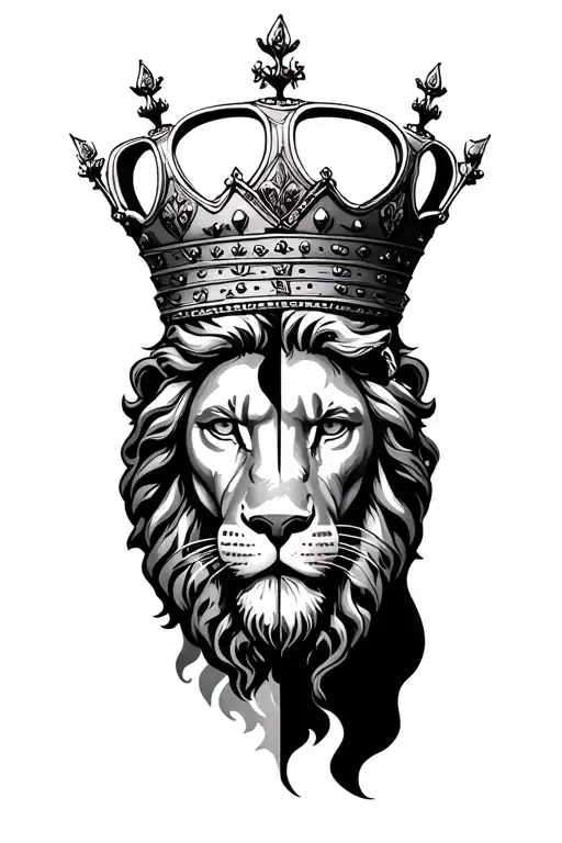 Half Jesus And Half Lion Wearing A Crown