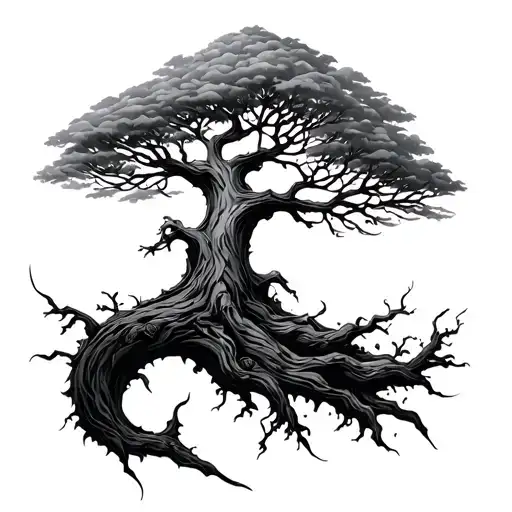 Tree With D&j Carving Design