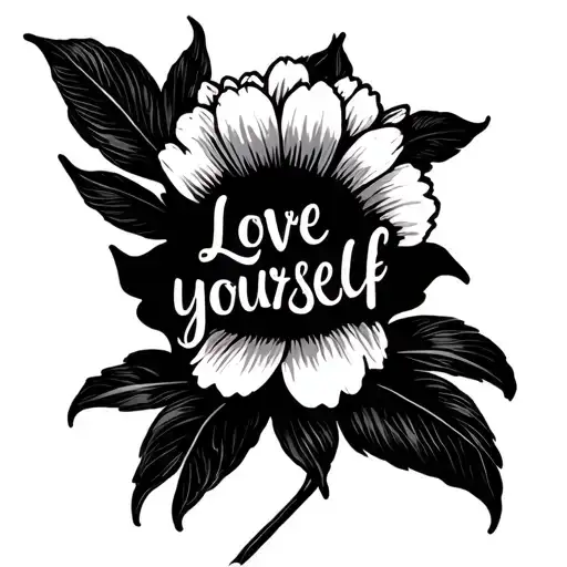 A Flower And Quote The Says Love Yourself