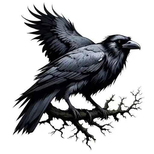 Odin Ravens With Tree