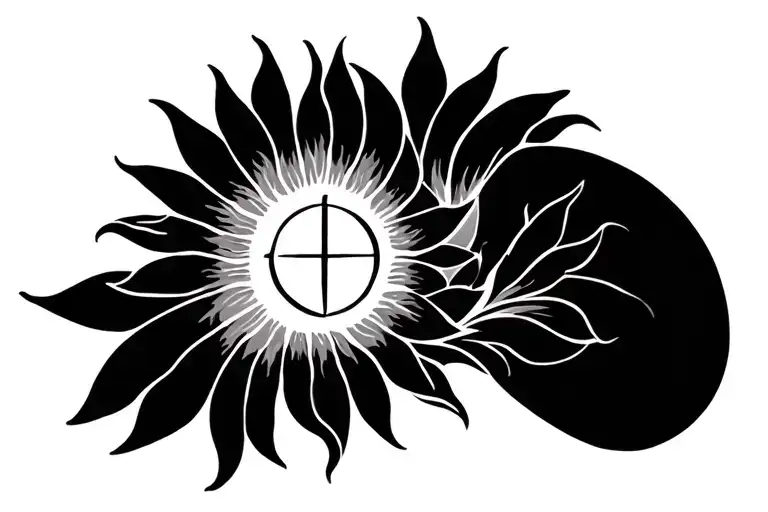 Religious Symbol Intertwined Sun Flowers