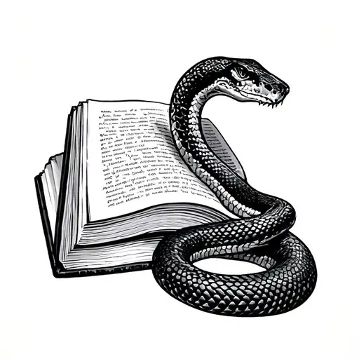 Snake And Book Pages