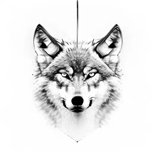 Wolf And Thor Hammer Mjolnir