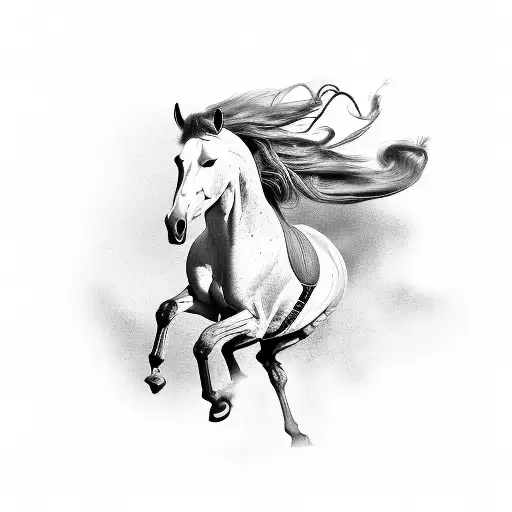 Graceful Horse In Motion Captured Through A Camera Lens