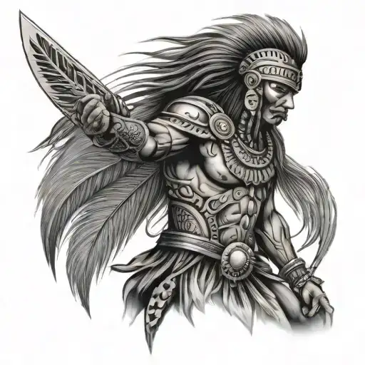 Indian Warrior Down To Hips Waist