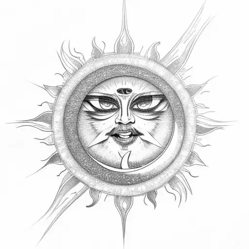 Sun Coliding With The Moon And Sparkles