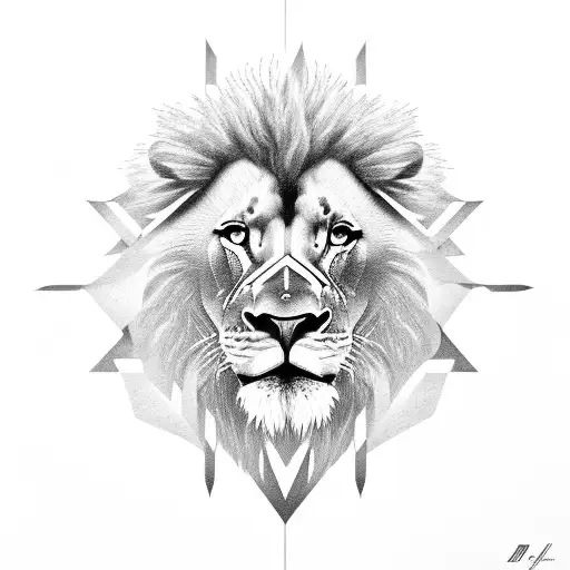 Letter M In The Center And A Lion