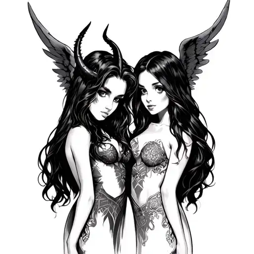 Devil Girl And Angel Girl