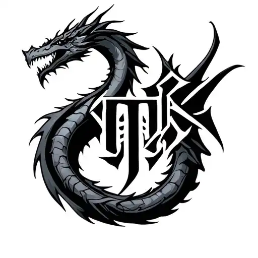 Skyrim Logo With Dragon Language Written