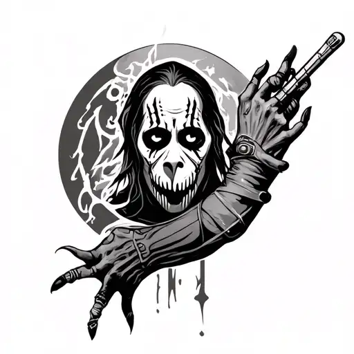 Cover Up Tattoo For Slipknot On Fore Arm Sleeve