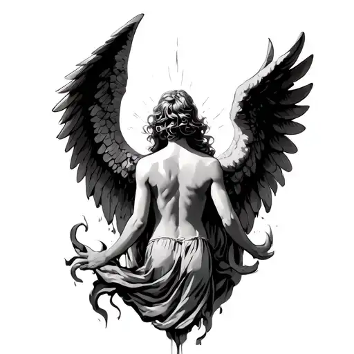 Angel One The Back With Heaven And Hell In The Background