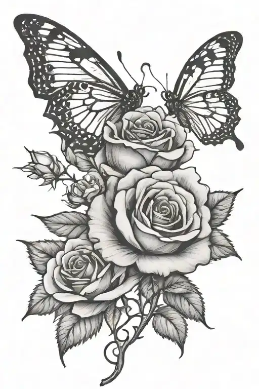 Rose And Butterfly