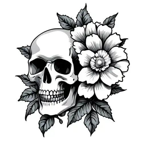 Skull And Flower