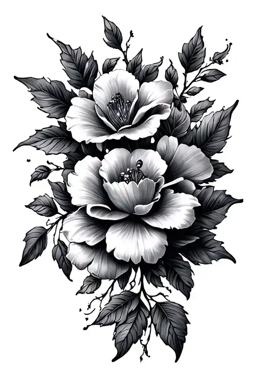 Flowers And Vines Or Floral Elements Incorporated