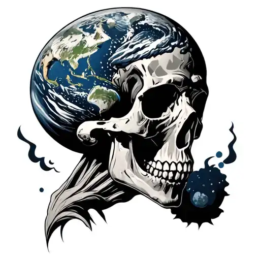 Overthinking Skull Brain Planet Earth