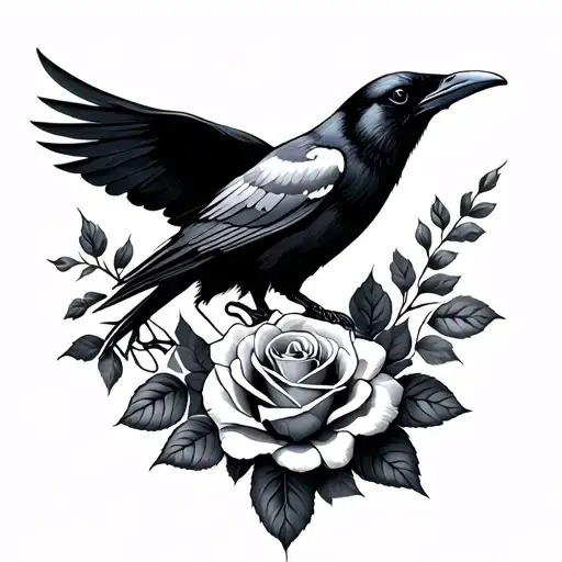 Raven And Roses