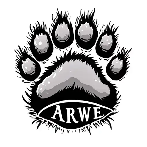 Big Dog Paw With Name Bear Inside