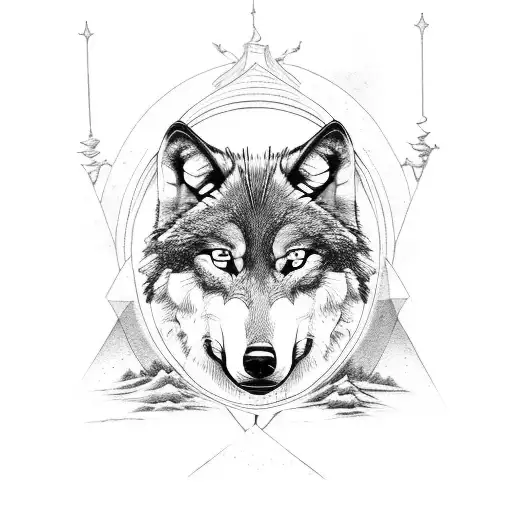 Wolf Heult Mond Auf Einem Berg An