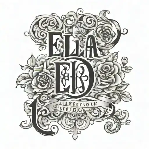Ella Name With June 17Th 2022 In Roman Numerals Under The Name