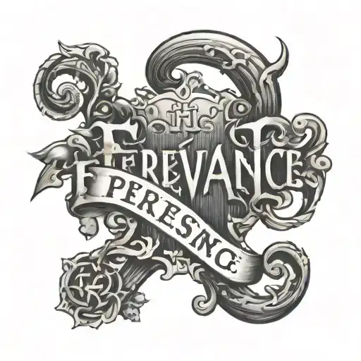 The Word Perseverance In Black Letter Font