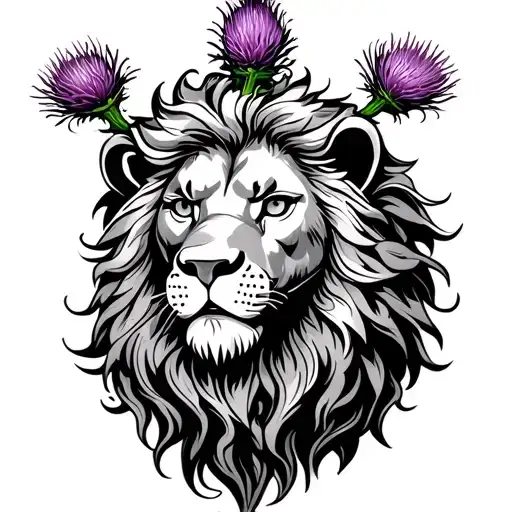 Scottish Thistle And Lion