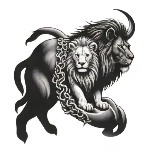 Lion And Lamb Looking