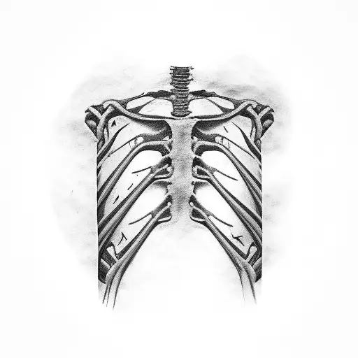 Scratch Marks On Ribs Tare Open The Flesh Reveling The Word Self In Beautiful Font