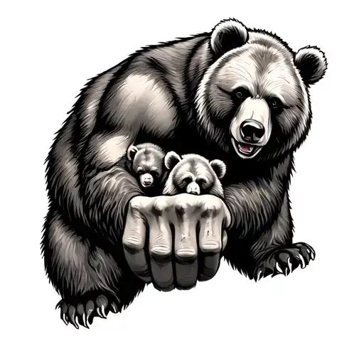Bear Family Strong Man Hand
