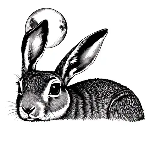 Hare Gazing At Moon