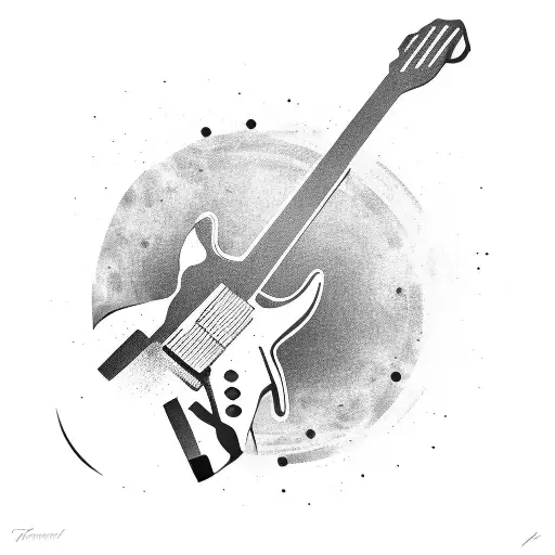 Electronic Guitar With Anarchy Sign