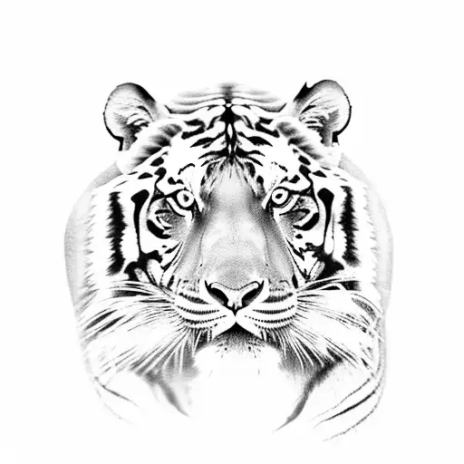 Tiger And Lion Circling One Another