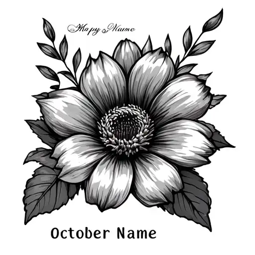 October Birth Flower With Baby Name And Birthdate Incorporated