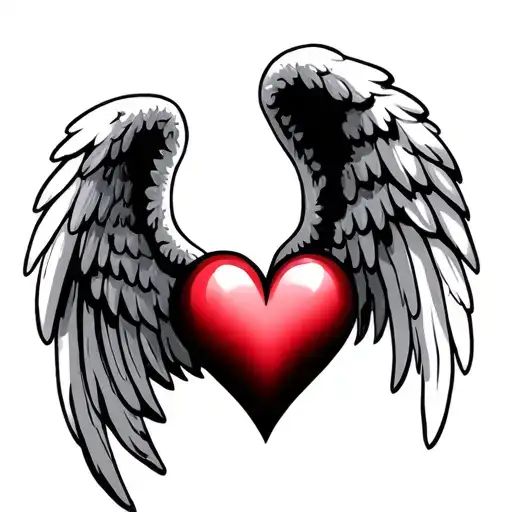 Angel Wings Two Hearts