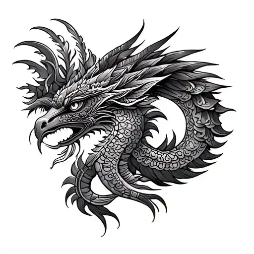 Beautiful Quetzalcoatl Tattoo Design