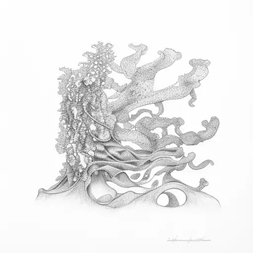 Kelp Forest From Pacific Northwest Black And White