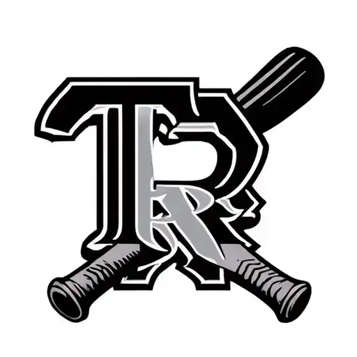 Shot Gun Intertwined Baseball Bat With The Initials T And R