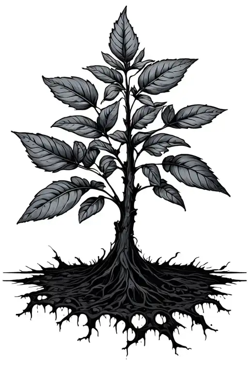 Growing Plant From Ground To Sky