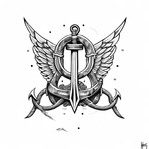 Bomb With Wings And Anchor