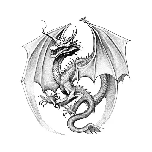 Dragon Holding A Sword