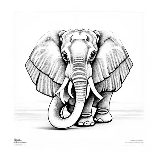 Thai Elephant With Dok Koon Flowers