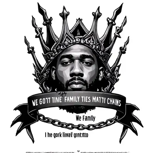 Kendrick Lamar's Thorn Crown With Lyrics Saying We Got Family Ties Mattu Llinked In Chains