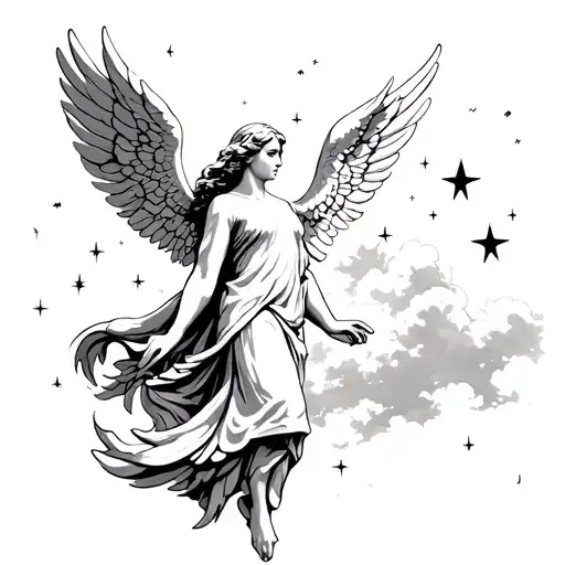 Angel In The Sky Filled With Stars