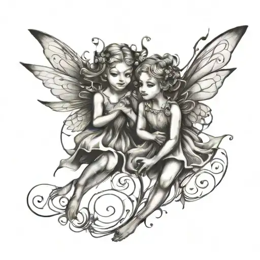 2 Little Fairies Flying